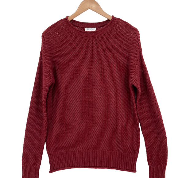 Jessica Simpson Sweater Womens Small Maroon Knit Long Sleeve Crew Neck Pullover - Picture 12 of 16